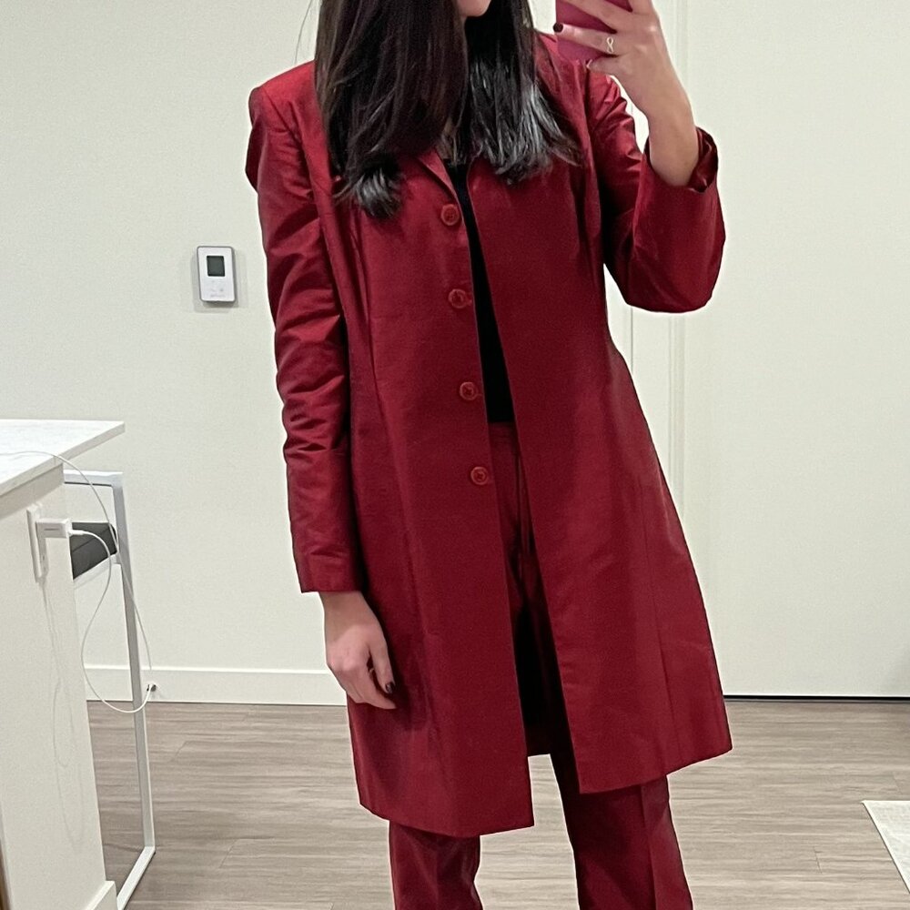 Red Wine Silk Pantsuit.  Super sexy on. Made by INC